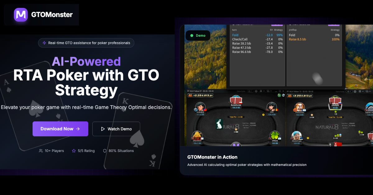 GTOMonster - RTA Poker with AI-Powered GTO Strategy